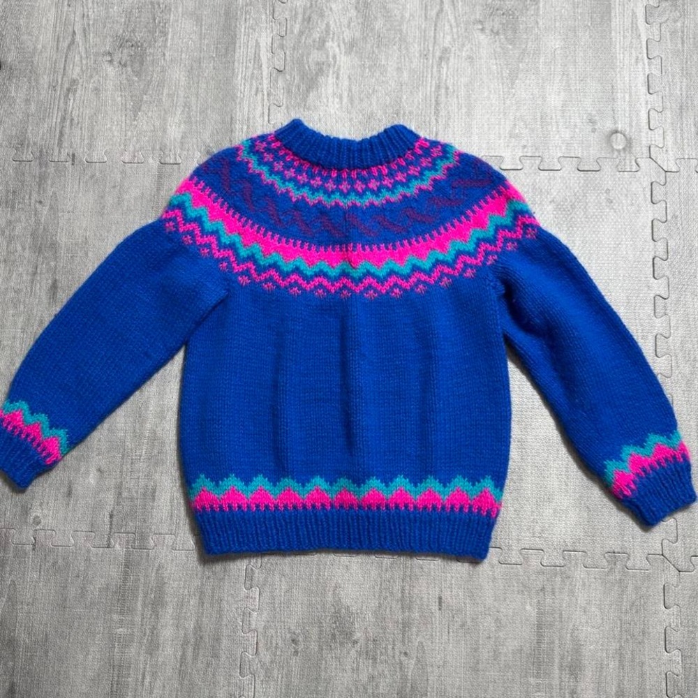 Vintage Handmade Chunky Fair Isle Sweater Women's SMedium